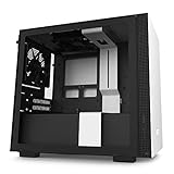 NZXT H210 - CA-H210B-W1 - Mini-ITX PC Gaming Case - Front I/O USB Type-C Port - Tempered Glass Side Panel - Cable Management System - Water-Cooling Ready - Radiator Bracket - White/Black
