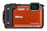 Nikon W300 Waterproof Underwater Digital Camera with TFT LCD, 3', Orange (26524)