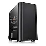 Thermaltake V150 Tempered Glass micro-ATX Mini Tower Gaming Computer Case with One 120mm Rear Fan Pre-Installed CA-1R1-00S1WN-00