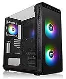 Thermaltake View 37 Motherboard Sync ARGB E-ATX Mid Tower Gaming Computer Case with 3 ARGB 5V Motherboard Sync RGB Fans Pre-Installed CA-1J7-00M1WN-04, Black