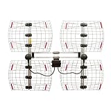 Antennas Direct 8-Element Bowtie TV Antenna, 70 Miles Range, Multi-directional, Indoor, Attic, Outdoor Applications, Special Bracket to Turn Both Panels, All-Weather Mounting Hardware, Adjustable Mast Clamp, 4K Ready, Silver - DB8e - DB8-E