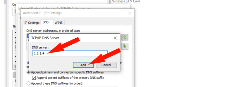how to change dns on windows 10 13