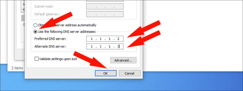 how to change dns on windows 10 9