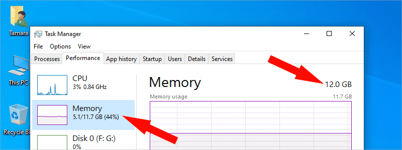 how to check ram on windows 10 4