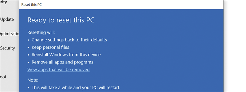 how to factory reset windows 10 10
