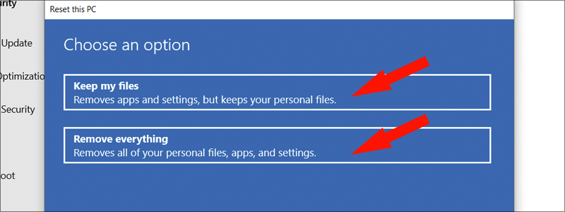 how to factory reset windows 10 6