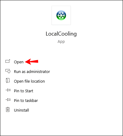 open localcooling app